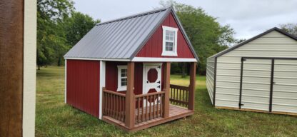 8' x 12' Barn Red Hideout Playhouse - Image 3