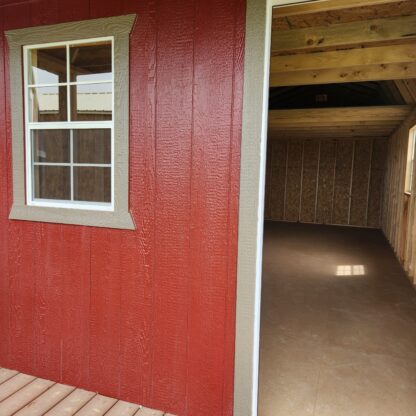 12' × 32' Red Lofted Barn Cabin - Image 3