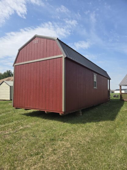 12' × 32' Red Lofted Barn Cabin - Image 2